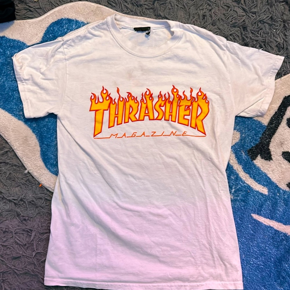 White thrasher tee but tag got ripped off wore 3 times